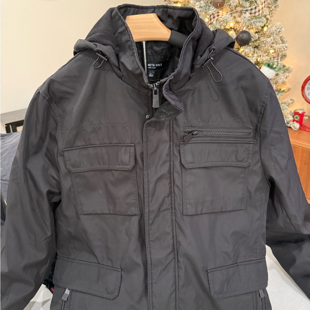 Kenneth Cole Black Military Field Jacket